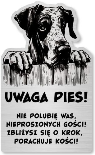 Tabliczka Uwaga pies Dog NIemiecki 25x15
