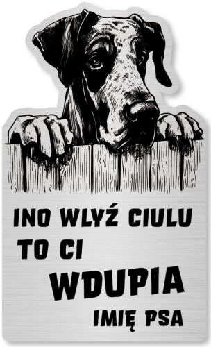 Tabliczka Uwaga pies Dog NIemiecki 25x15