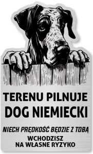 Tabliczka Uwaga pies Dog NIemiecki 25x15
