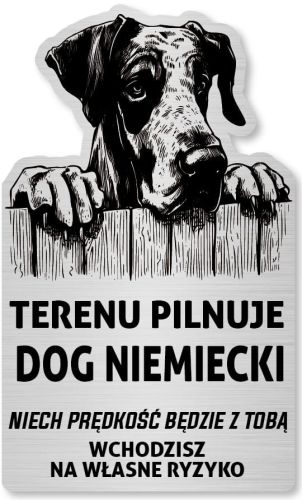 Tabliczka Uwaga pies Dog NIemiecki 25x15