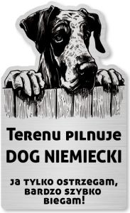 Tabliczka Uwaga pies Dog NIemiecki 25x15