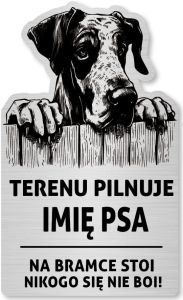 Tabliczka Uwaga pies Dog NIemiecki 25x15