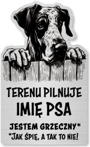 Tabliczka Uwaga pies Dog NIemiecki 25x15