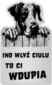 Tabliczka Uwaga pies Dog NIemiecki 25x15