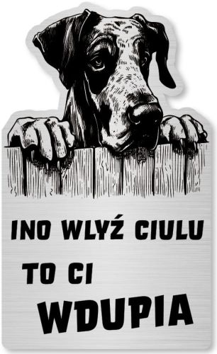 Tabliczka Uwaga pies Dog NIemiecki 25x15