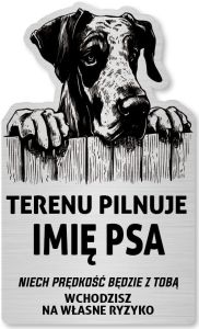 Tabliczka Uwaga pies Dog NIemiecki 25x15