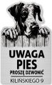 Tabliczka Uwaga pies Dog NIemiecki 25x15