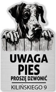 Tabliczka Uwaga pies Dog NIemiecki 25x15