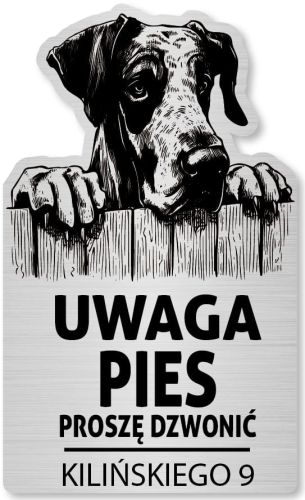 Tabliczka Uwaga pies Dog NIemiecki 25x15