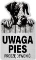 Tabliczka Uwaga pies Dog NIemiecki 25x15