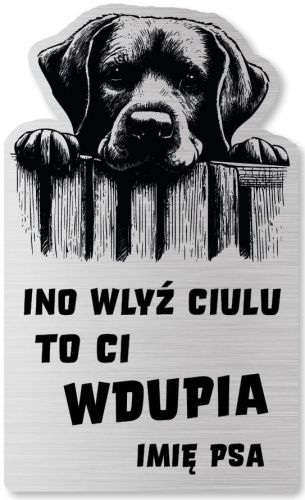 Tabliczka Uwaga pies Labrador 25x15