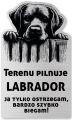 Tabliczka Uwaga pies Labrador 25x15