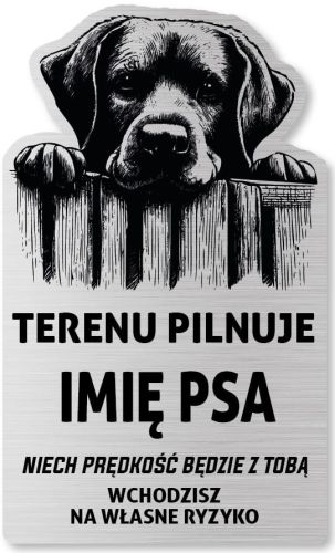 Tabliczka Uwaga pies Labrador 25x15