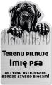 Tabliczka Uwaga pies Cane Corso 25x15