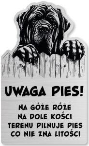 Tabliczka Uwaga pies Cane Corso 25x15