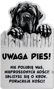 Tabliczka Uwaga pies Cane Corso 25x15