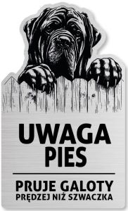 Tabliczka Uwaga pies Cane Corso 25x15