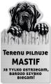 Tabliczka Uwaga pies Cane Corso 25x15