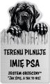 Tabliczka Uwaga pies Cane Corso 25x15
