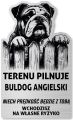 Tabliczka Uwaga pies Buldog Angielski 25x15