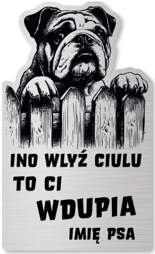 Tabliczka Uwaga pies Buldog Angielski 25x15