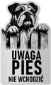 Tabliczka Uwaga pies Buldog Angielski 25x15