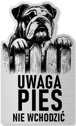 Tabliczka Uwaga pies Buldog Angielski 25x15