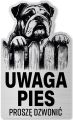 Tabliczka Uwaga pies Buldog Angielski 25x15