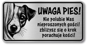 Tabliczka Uwaga pies Jack Russel Terrier 20x10