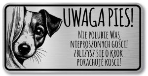 Tabliczka Uwaga pies Jack Russel Terrier 20x10