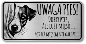 Tabliczka Uwaga pies Jack Russel Terrier 20x10