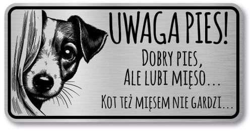Tabliczka Uwaga pies Jack Russel Terrier 20x10