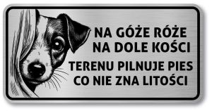 Tabliczka Uwaga pies Jack Russel Terrier 20x10