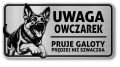Tabliczka Uwaga pies Owczarek Niemiecki 20x10