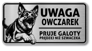 Tabliczka Uwaga pies Owczarek Niemiecki 20x10