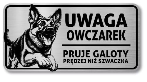 Tabliczka Uwaga pies Owczarek Niemiecki 20x10