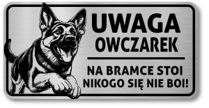 Tabliczka Uwaga pies Owczarek Niemiecki 20x10