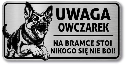 Tabliczka Uwaga pies Owczarek Niemiecki 20x10