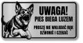 Tabliczka Uwaga pies Owczarek Niemiecki 20x10