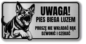Tabliczka Uwaga pies Owczarek Niemiecki 20x10