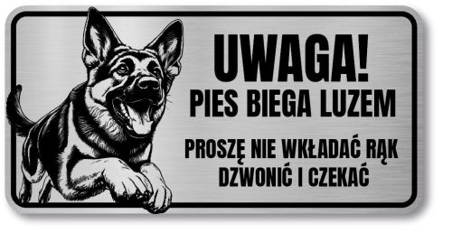 Tabliczka Uwaga pies Owczarek Niemiecki 20x10