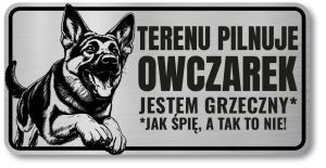 Tabliczka Uwaga pies Owczarek Niemiecki 20x10