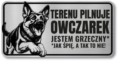 Tabliczka Uwaga pies Owczarek Niemiecki 20x10