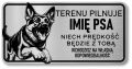 Tabliczka Uwaga pies Owczarek Niemiecki 20x10