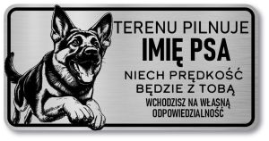 Tabliczka Uwaga pies Owczarek Niemiecki 20x10