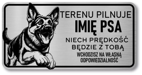 Tabliczka Uwaga pies Owczarek Niemiecki 20x10
