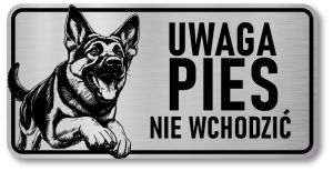 Tabliczka Uwaga pies Owczarek Niemiecki 20x10