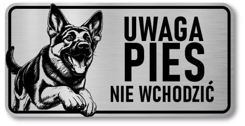 Tabliczka Uwaga pies Owczarek Niemiecki 20x10