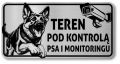 Tabliczka teren monitorowany uwaga pies Owczarek Niemiecki 20x10