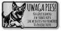 Tabliczka Uwaga pies Owczarek Niemiecki 20x10